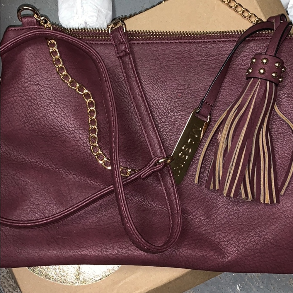 The color is burgundy.